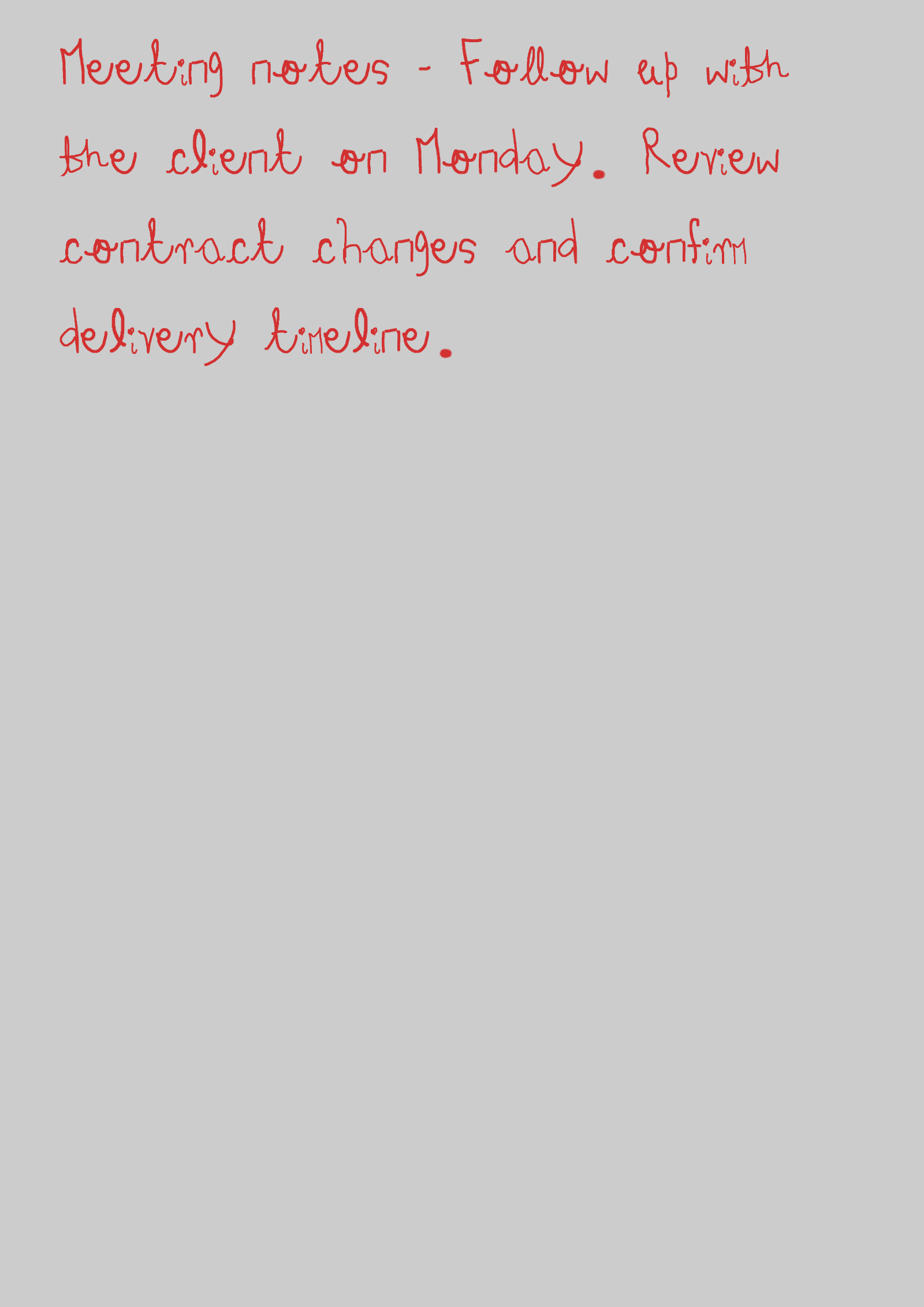 User example 2: A personalized professional note.