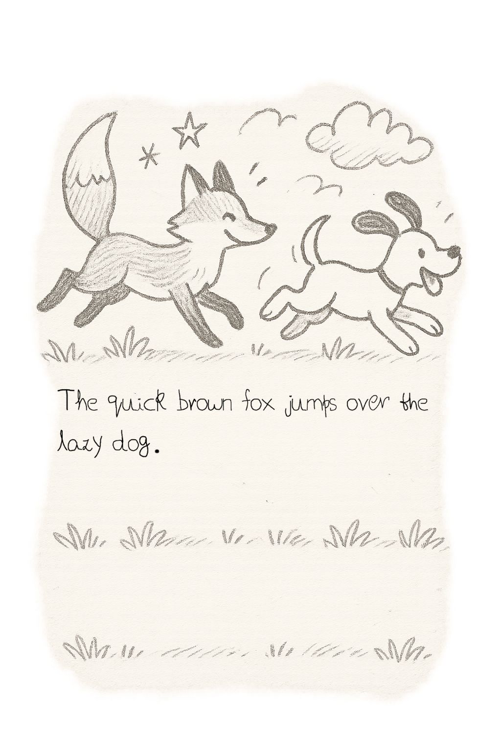 Example of transparent PNG export on an image of a fox and a dog.