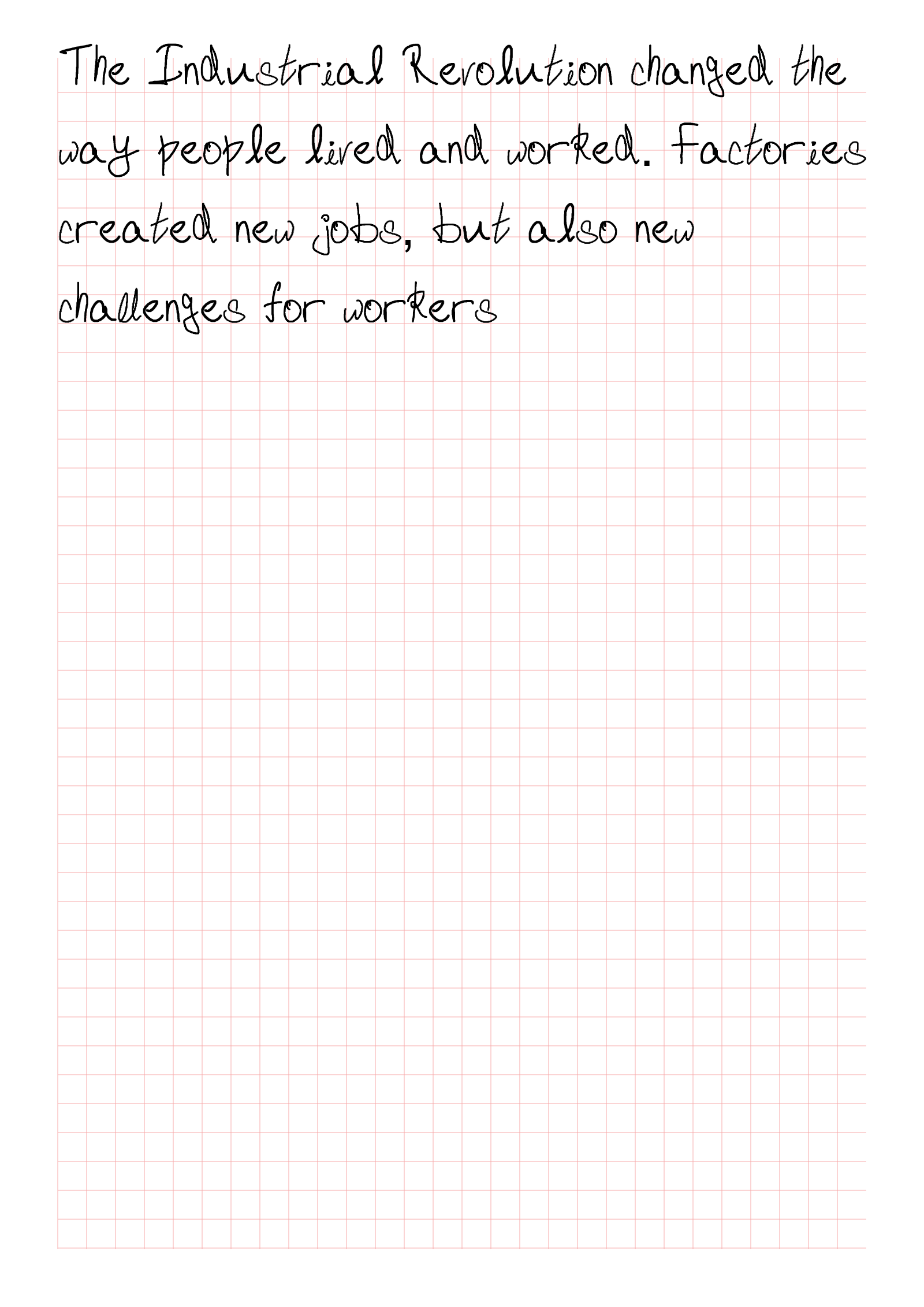 User example 1: A student's assignment draft.