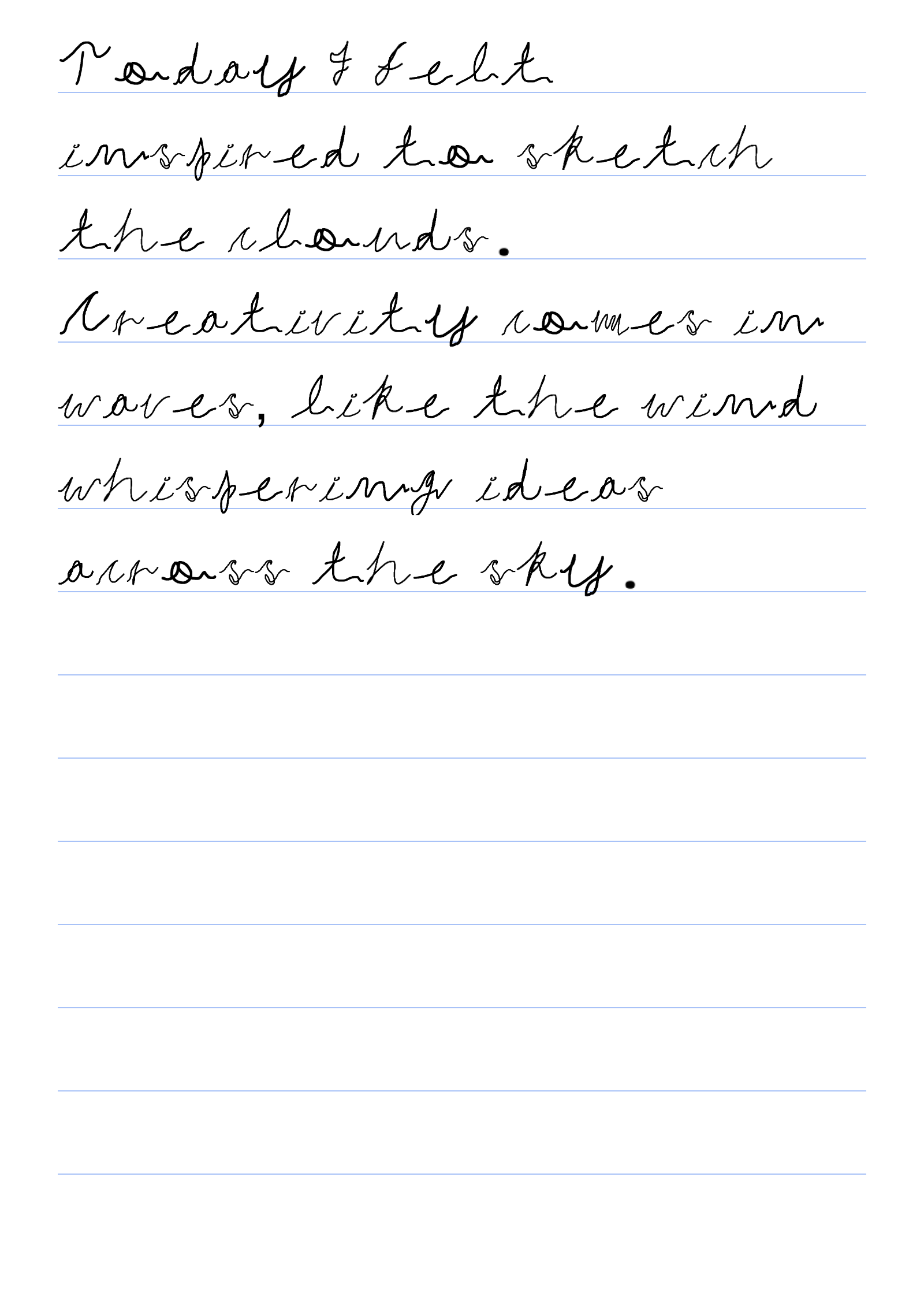 User example 3: A digital journal entry.